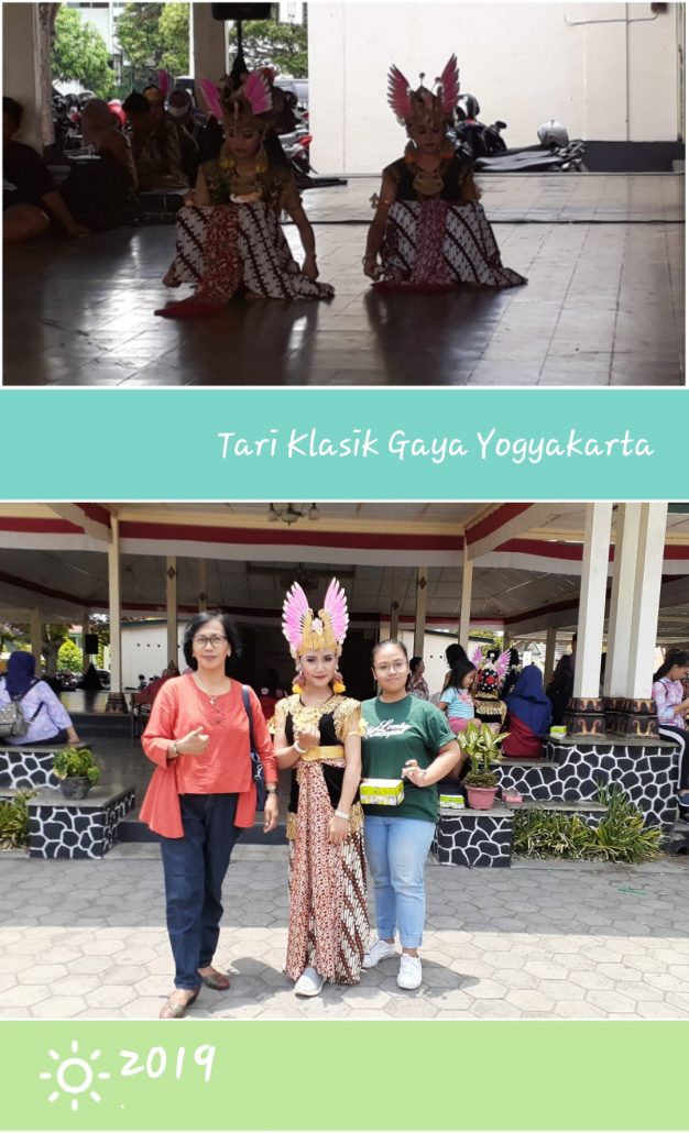 Kolase dokumentasi prestasi tari klasik gaya Yogyakarta tahun 2019.